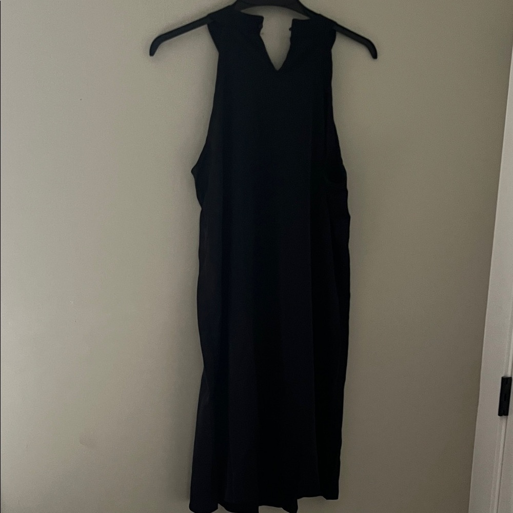 Women’s Black Rhinestone Neck Sleeveless Shift Dress XL